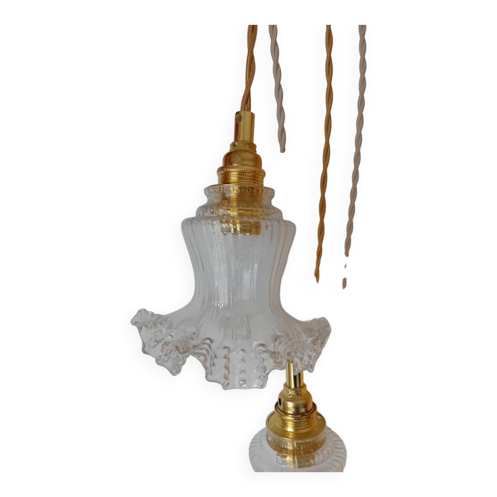 Vintage glass hanging lamp