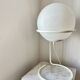 Vintage Postmodern Table Lamp by Glashütte Limburg – White Glass Globe