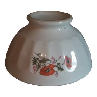 Vintage earthenware bowl décor poppies XXth