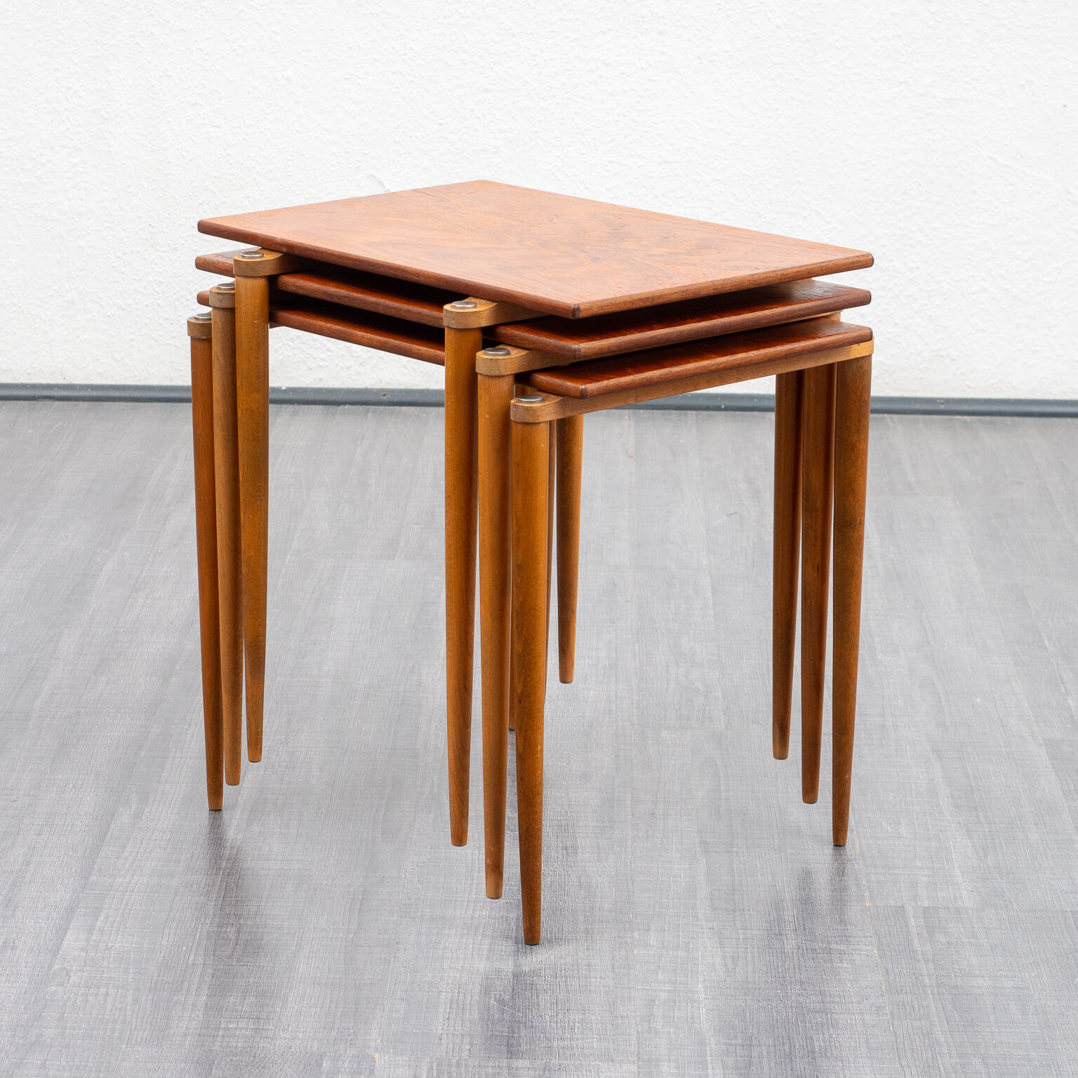 Set of three tables gigognes years teak, Edition Opal, Vintage