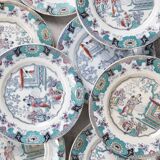 12 plates with large dish, Boch Frères Canton