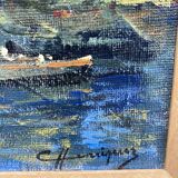 Oil on cardboard signed Henriquez