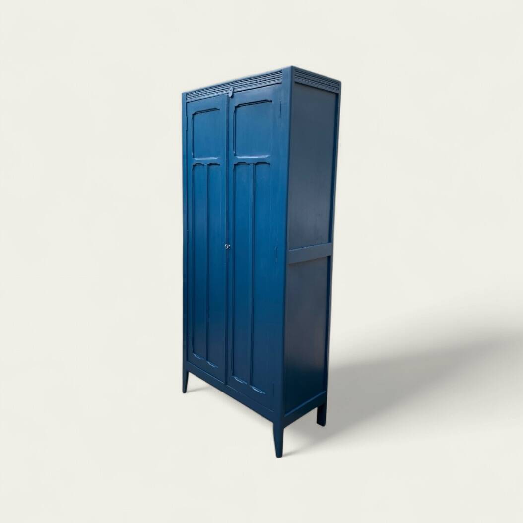 1940s Parisian blue paneled wardrobe