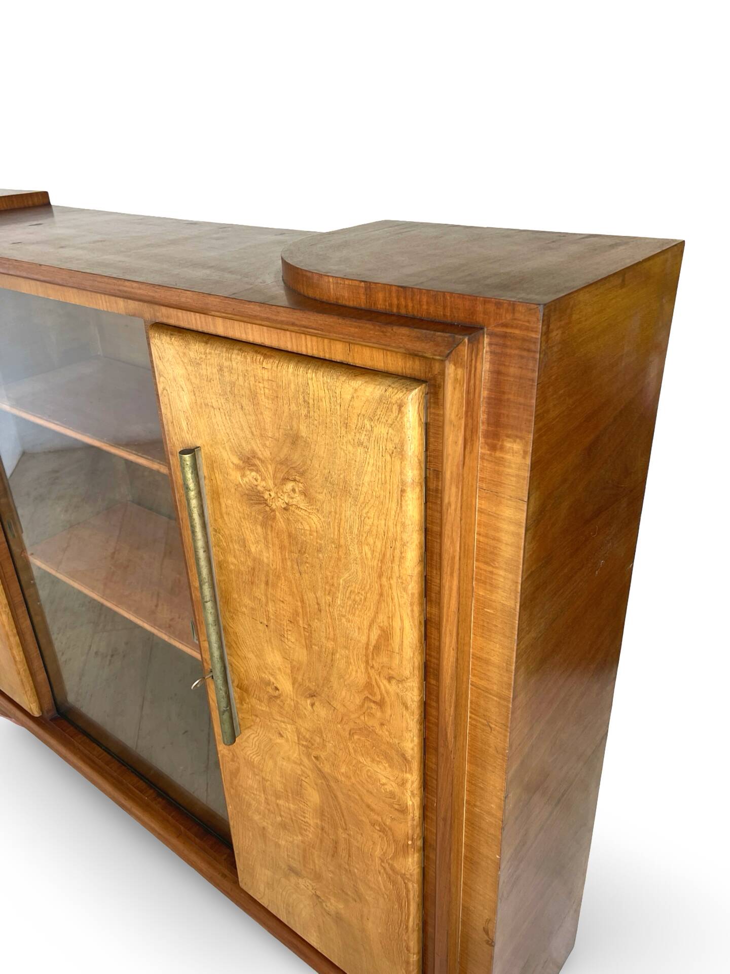 Striking Art Deco birch wood sideboard