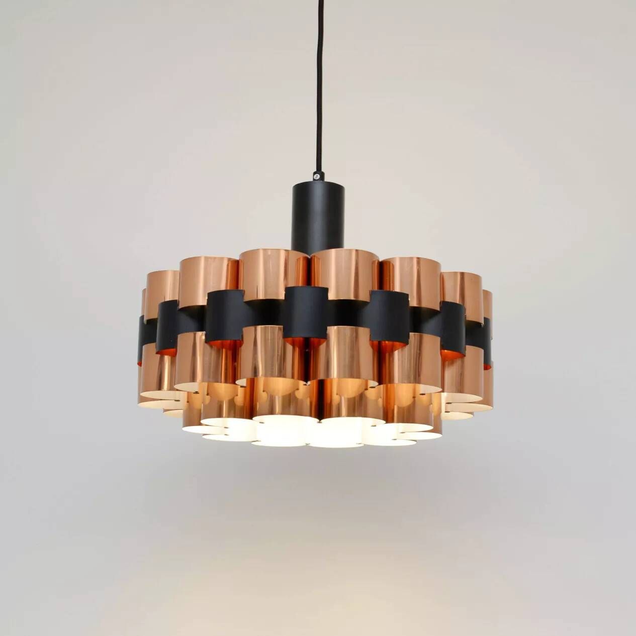 Copper lamp by Wener Schou for Coronell Elektro, 1970s