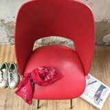 Red barrel chair