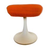 Tabouret tissu orange pied tulipe