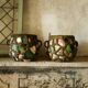 French Folk Art Mosaic Plant Pots and Plate Holders