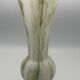 Vase in white opaline blown glass and green, yellow, blue polychrome shades