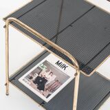 Vintage side table in gilded and painted iron. France, 1950s.