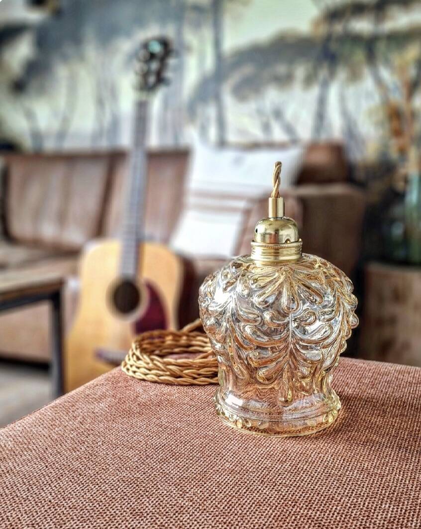 Vintage amber portable lamp