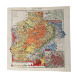 Ancicenne map of the paris basin paris from 1945