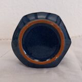 set of 2 blue handmade ceramics/small vase + plate