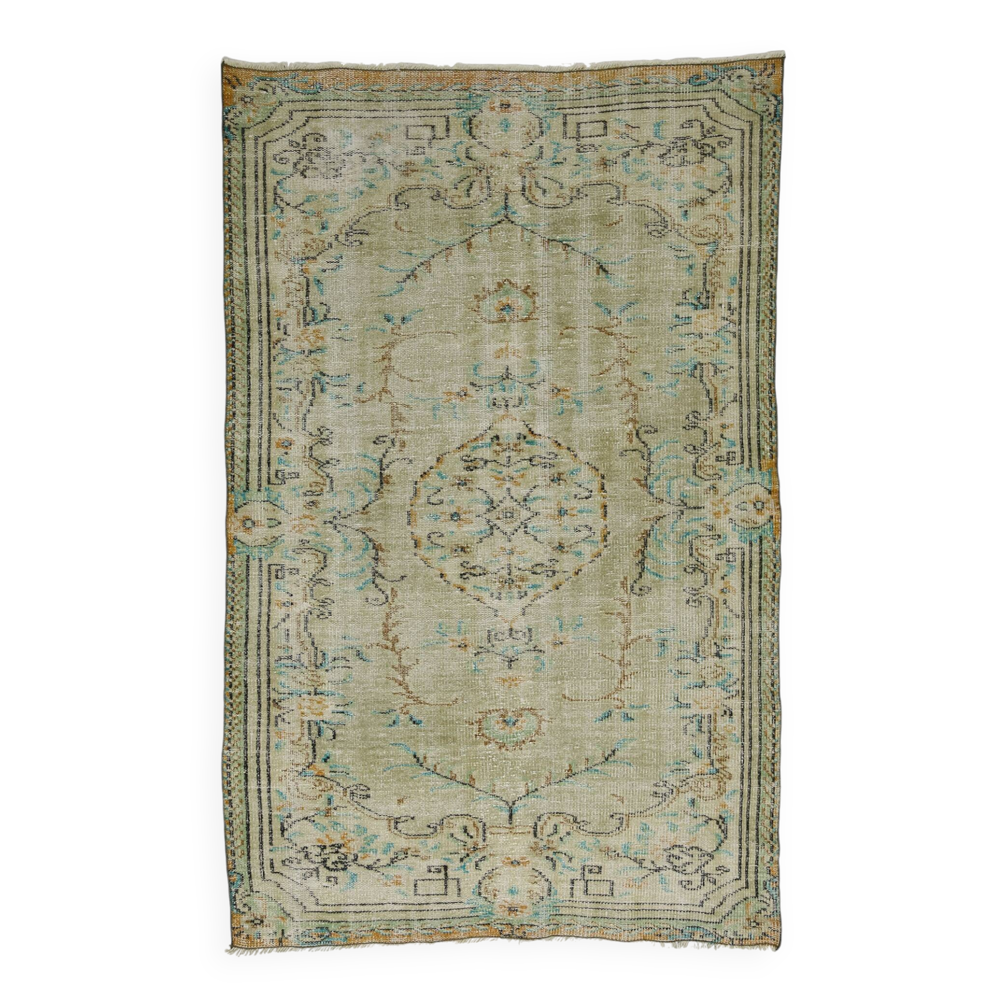 Turkish Anatolian Handmade Vintage Area Rug 210 cm x 134 cm