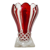 Red painted glass vase