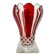 Red painted glass vase