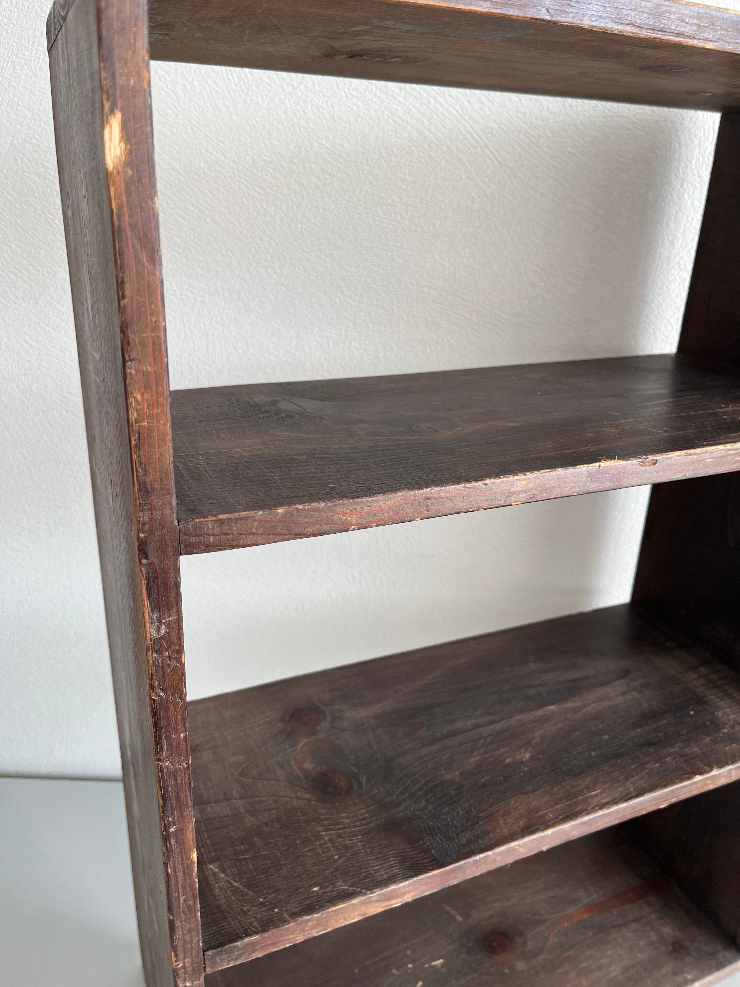 Patinated wood shelf