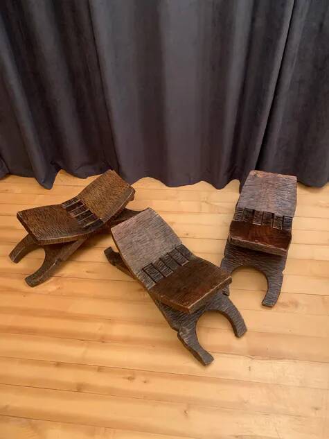 A set of three stools designed by Don S. Shoemaker, Señal SA, Mexico, 1960s
