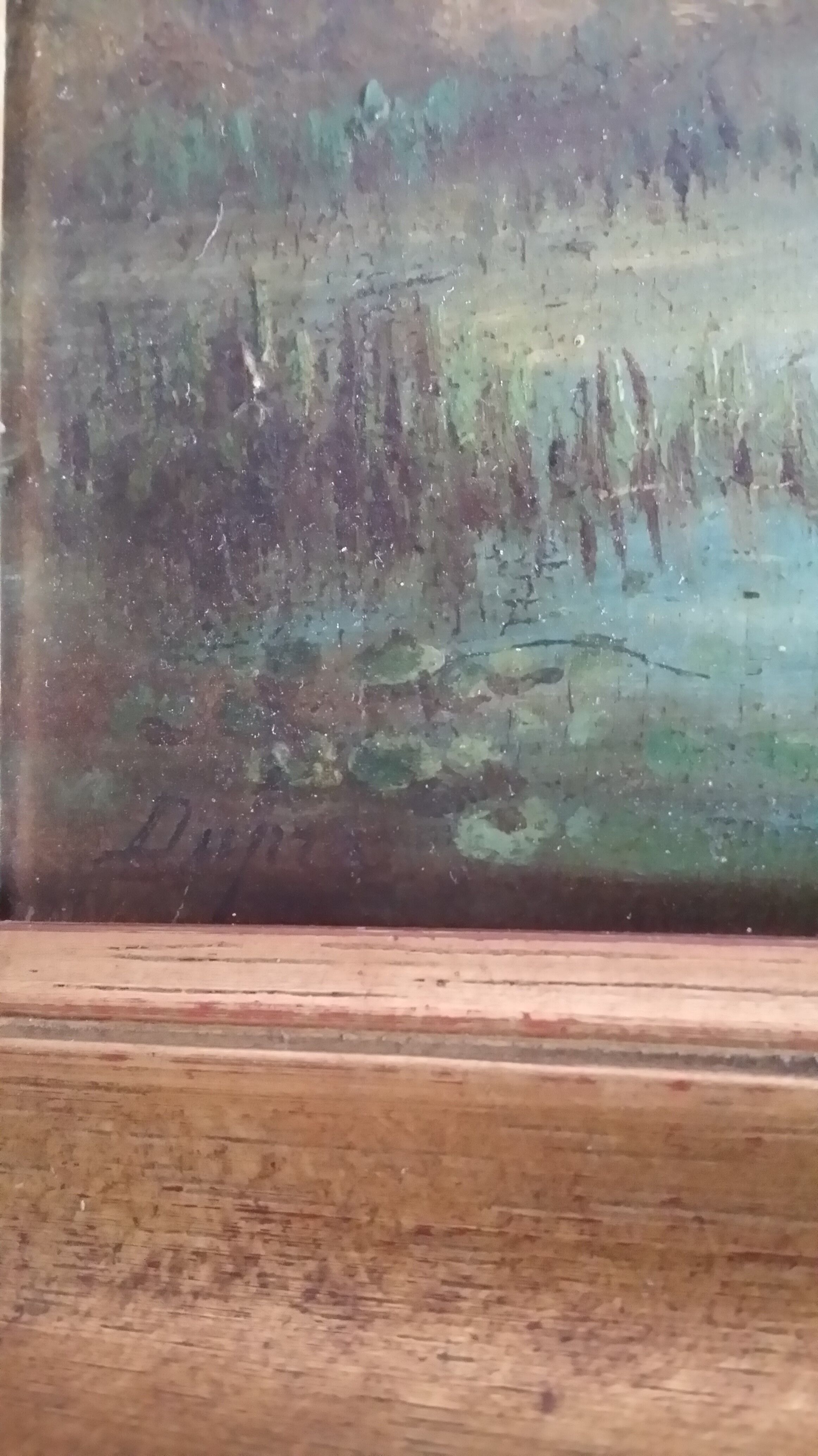 Oil on barbizon school panel signed Dupré