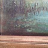 Oil on barbizon school panel signed Dupré