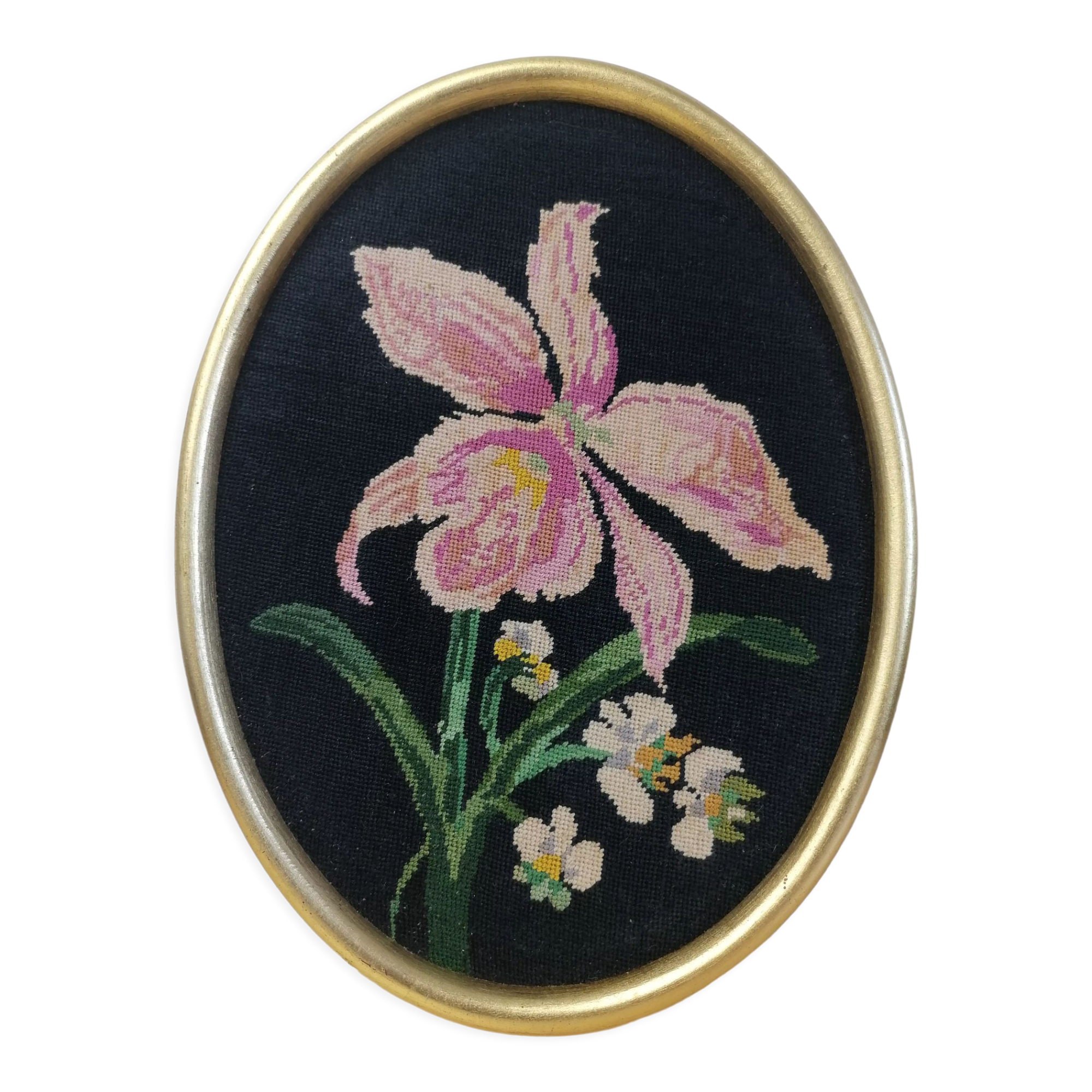 Framed antique embroidery