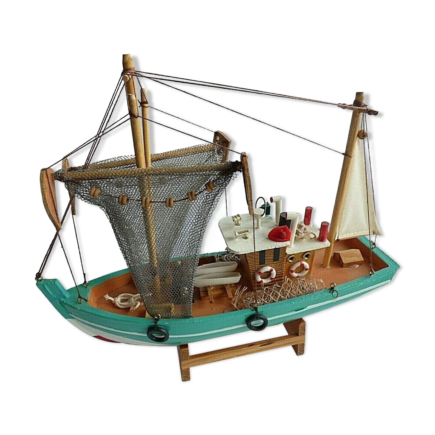 Model fishing boat wood