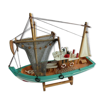 Model fishing boat wood