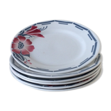 Series of six earthenware dessert plates