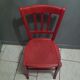 Chaise Louis Philippe repeinte en rouge