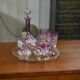 Ensemble carafes et verres en verre soufflé rose 1950’s