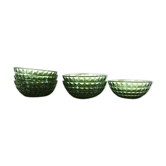 Set of 6 vintage green cups