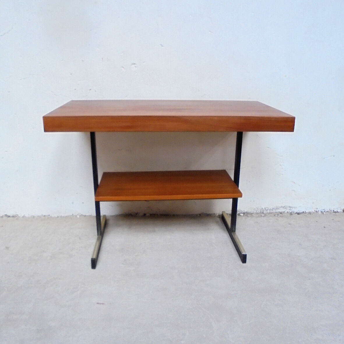 Metal and wood coffee table