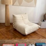 Togo Ligne Roset armchair by Michel Ducaroy in ecru bouclette