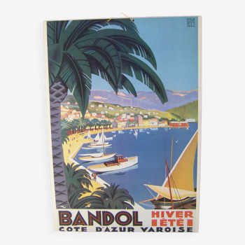 Carton publicitaire "port de Bandol" 65.5 x 46