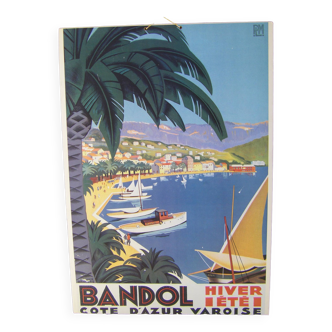 Carton publicitaire "port de Bandol" 65.5 x 46