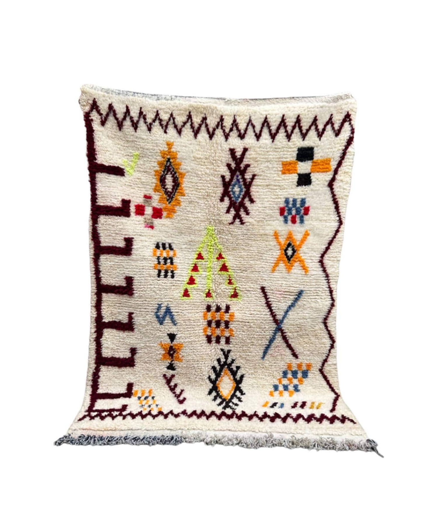 Moroccan Berber Rug - Moroccan Wool Rug - New Azilal Rug - Beni ourain Style