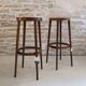 Pair of Baumann wooden high stools