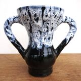 Vase in the style of Vallauris black and white