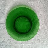 7 green tempered glass dessert plates vereco vintage