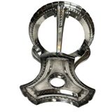 Art Deco, tripod fruit bowl in silver-plated metal by Gallia, crystal, circa 1930.