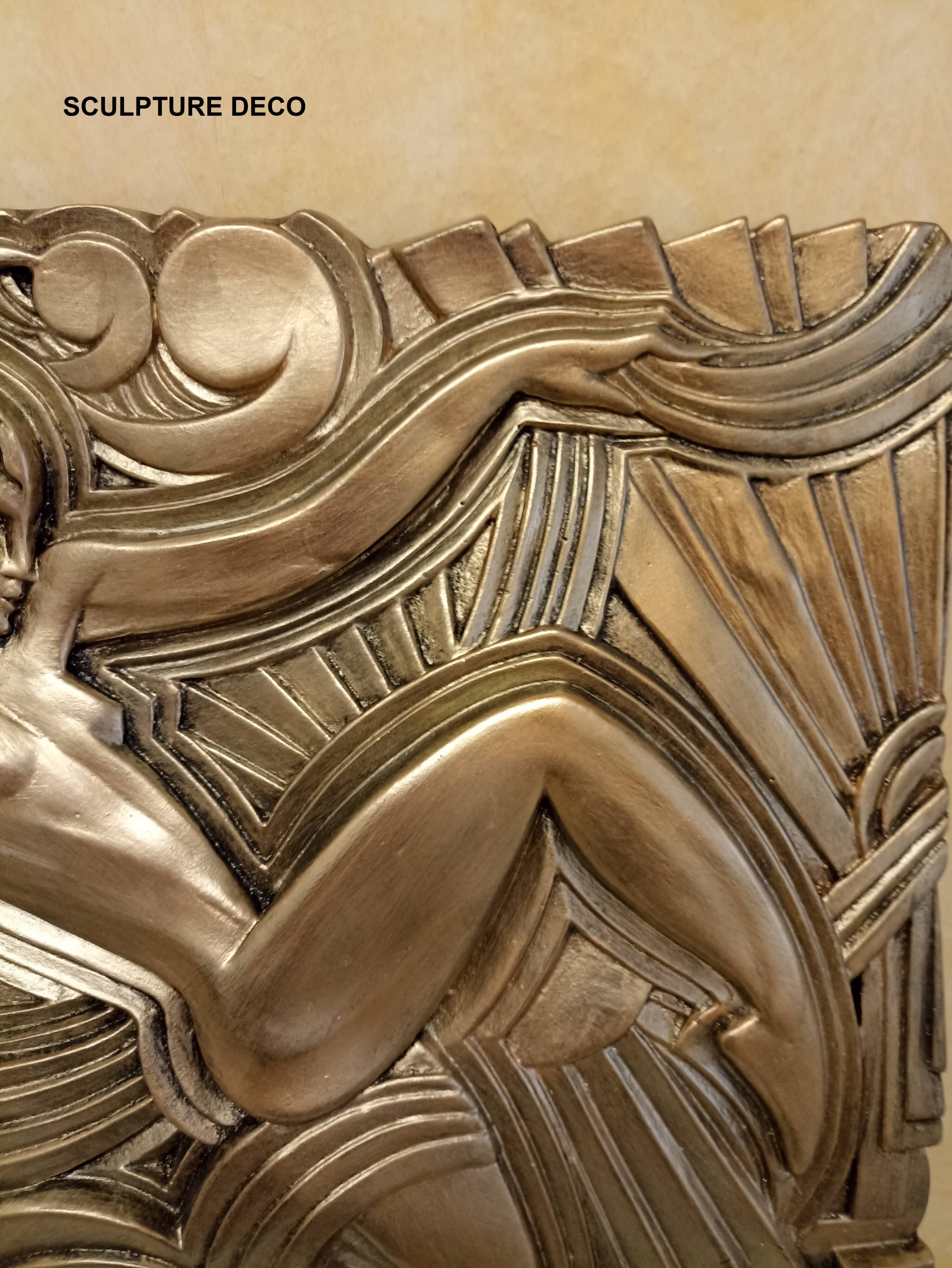 Large Art Deco bas-relief dancer "Folies bergère" after Maurice Picaud
