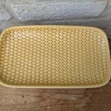 Old rectangular imitation wicker dish Gien Création Val d'Or