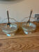 Pair of vintage jam jars / bowls – Moulded glass & mo