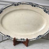 oval flat Terre de Fer bleu XIXth
