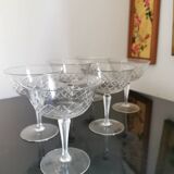 6 crystal champagne glasses