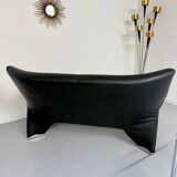 Old 2/3 seater lounge sofa designed by Jan Armgardt for Leolux in black leather