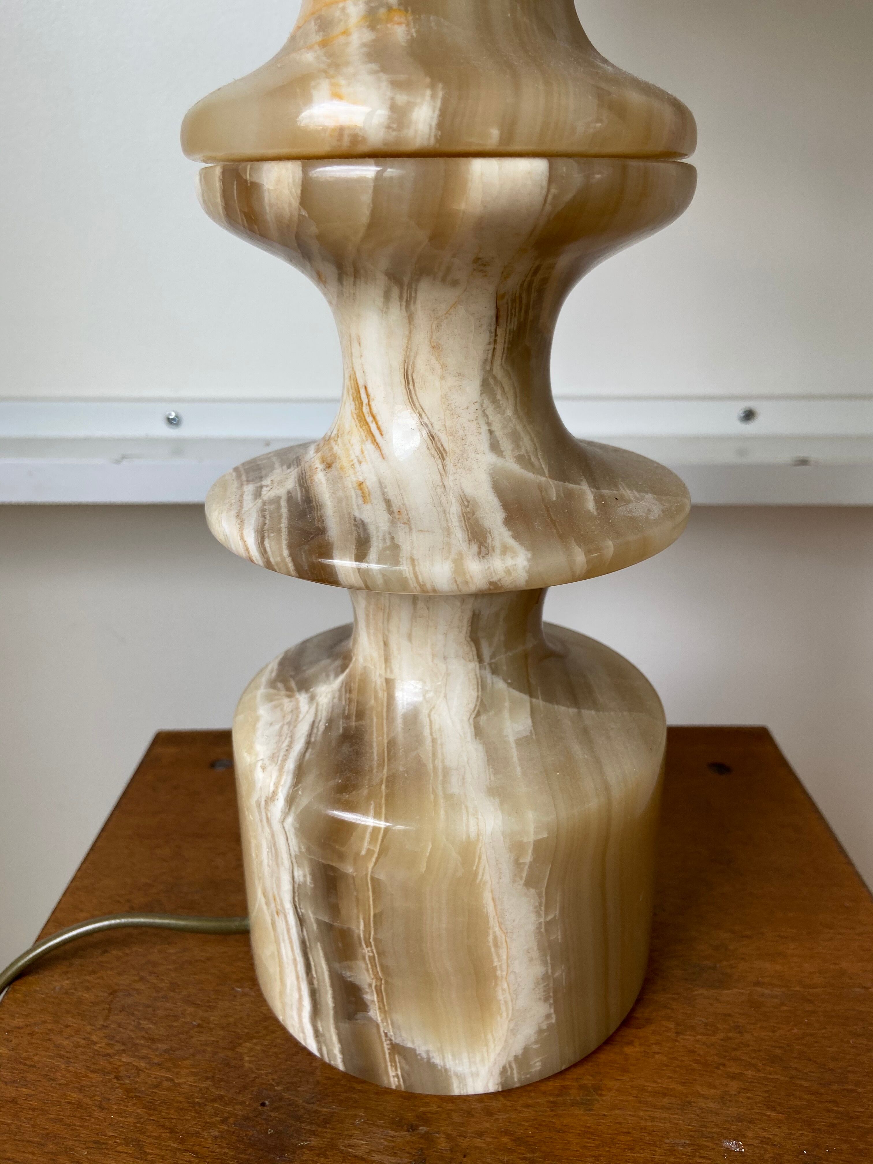 Stone and black cotton table lamp