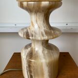 Stone and black cotton table lamp