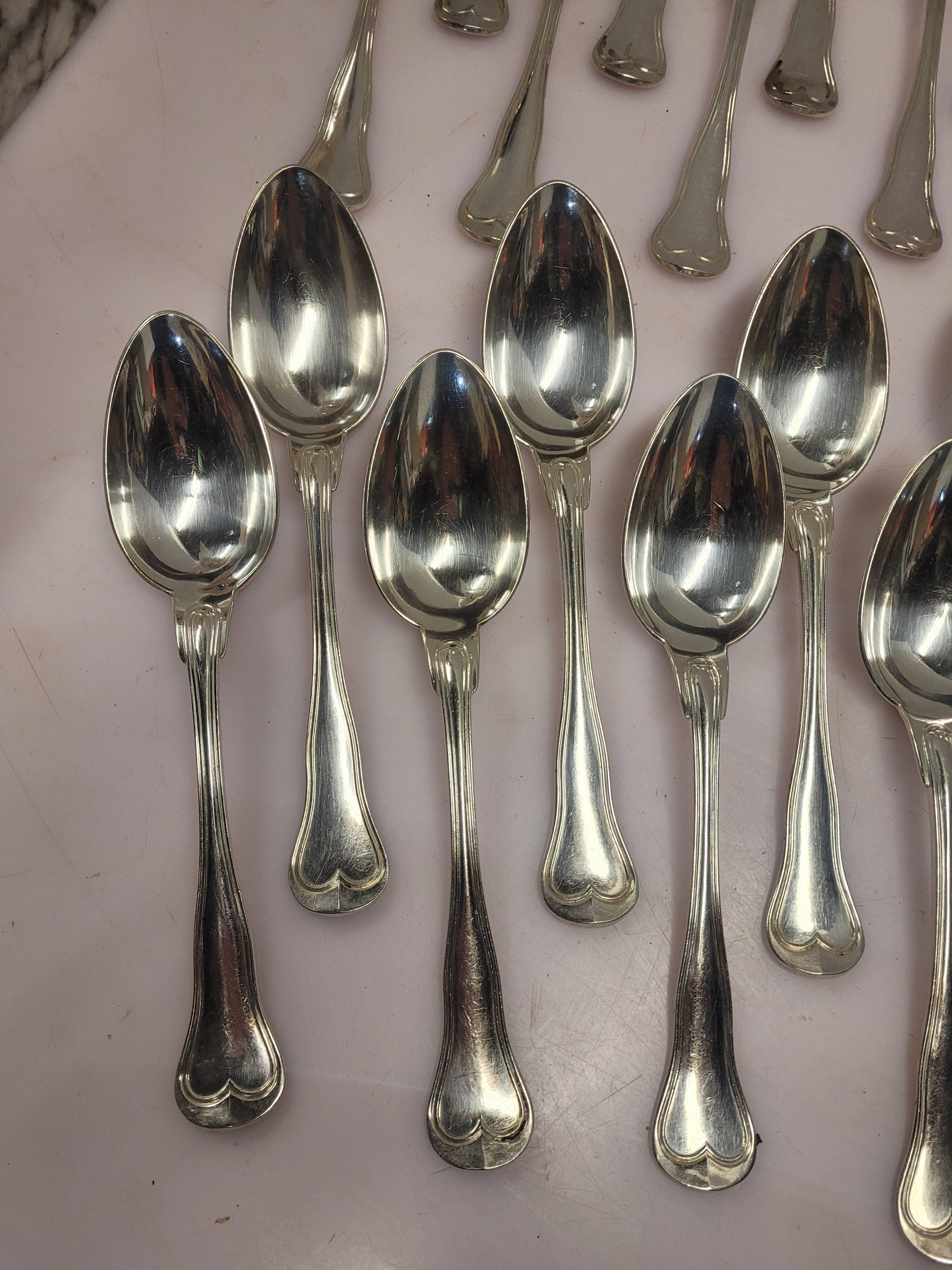 Christofle cutlery set in silver metal 36 pieces with its box