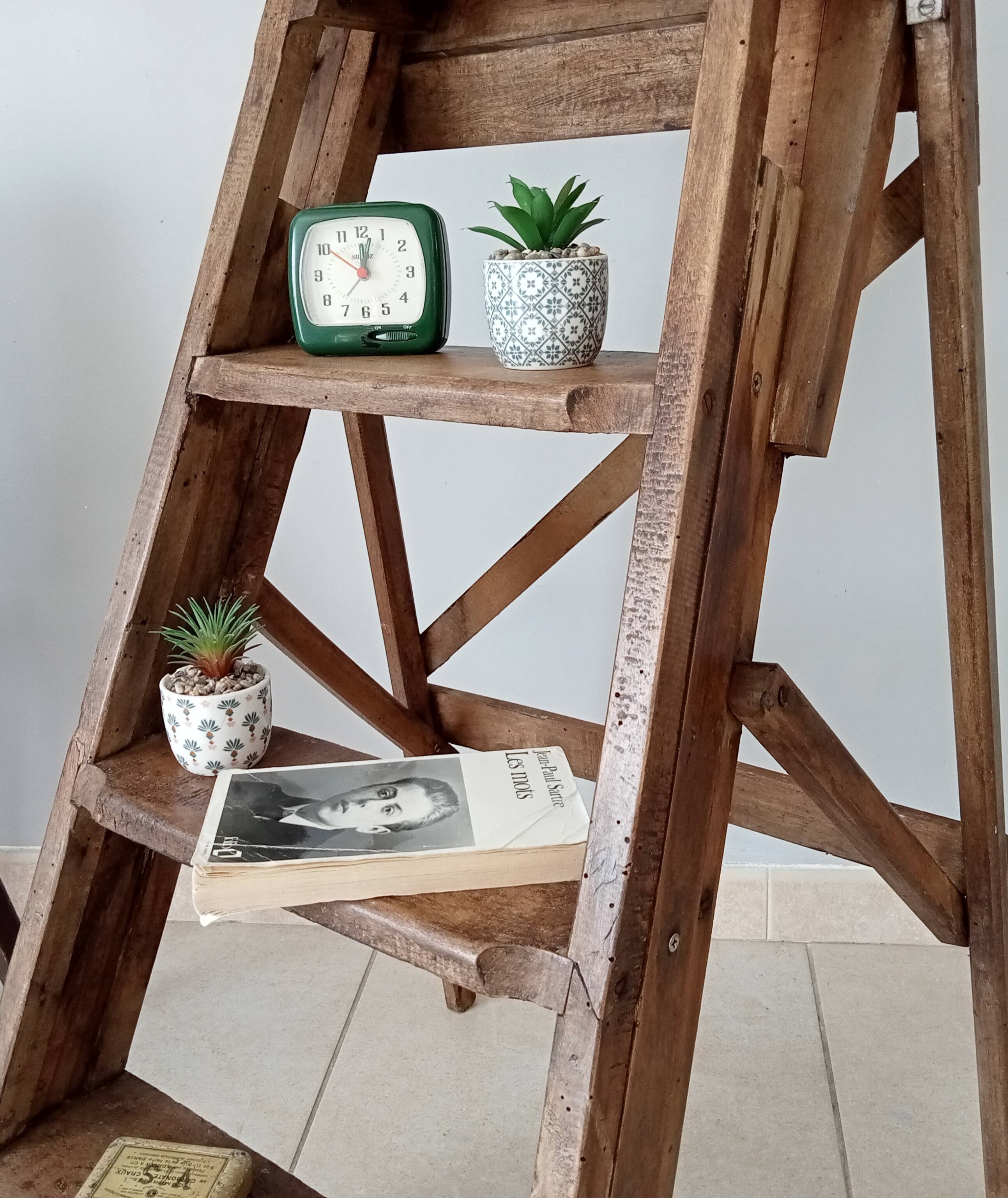 Wooden workshop stepladder 50s